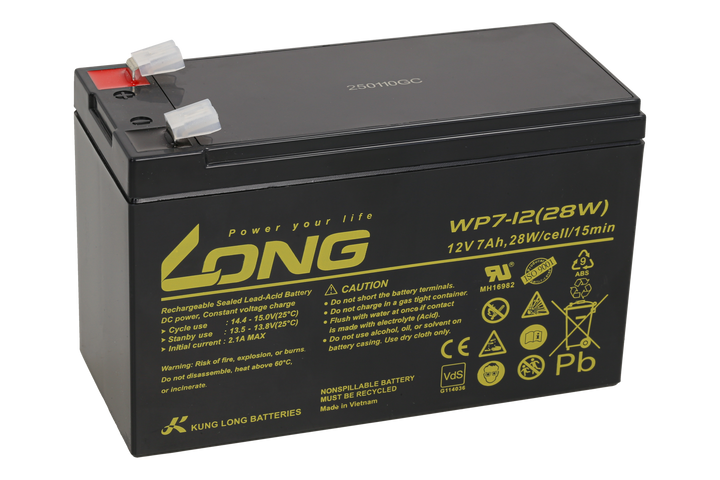 Kung Long WP7-12 12 V 7 Ah VRLA backup battery